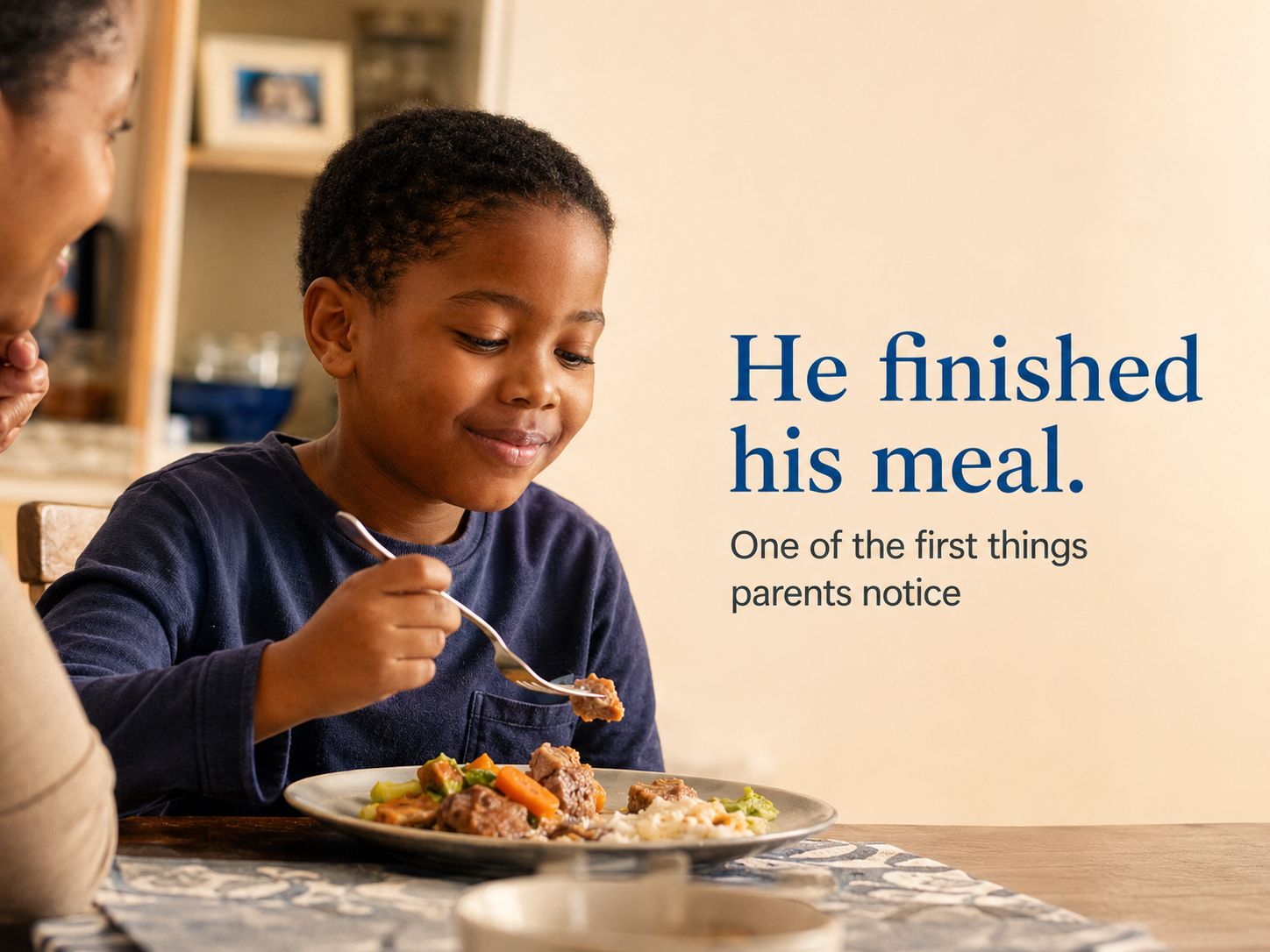 Child finishing a meal